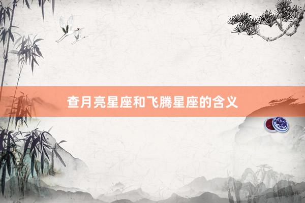 查月亮星座和飞腾星座的含义